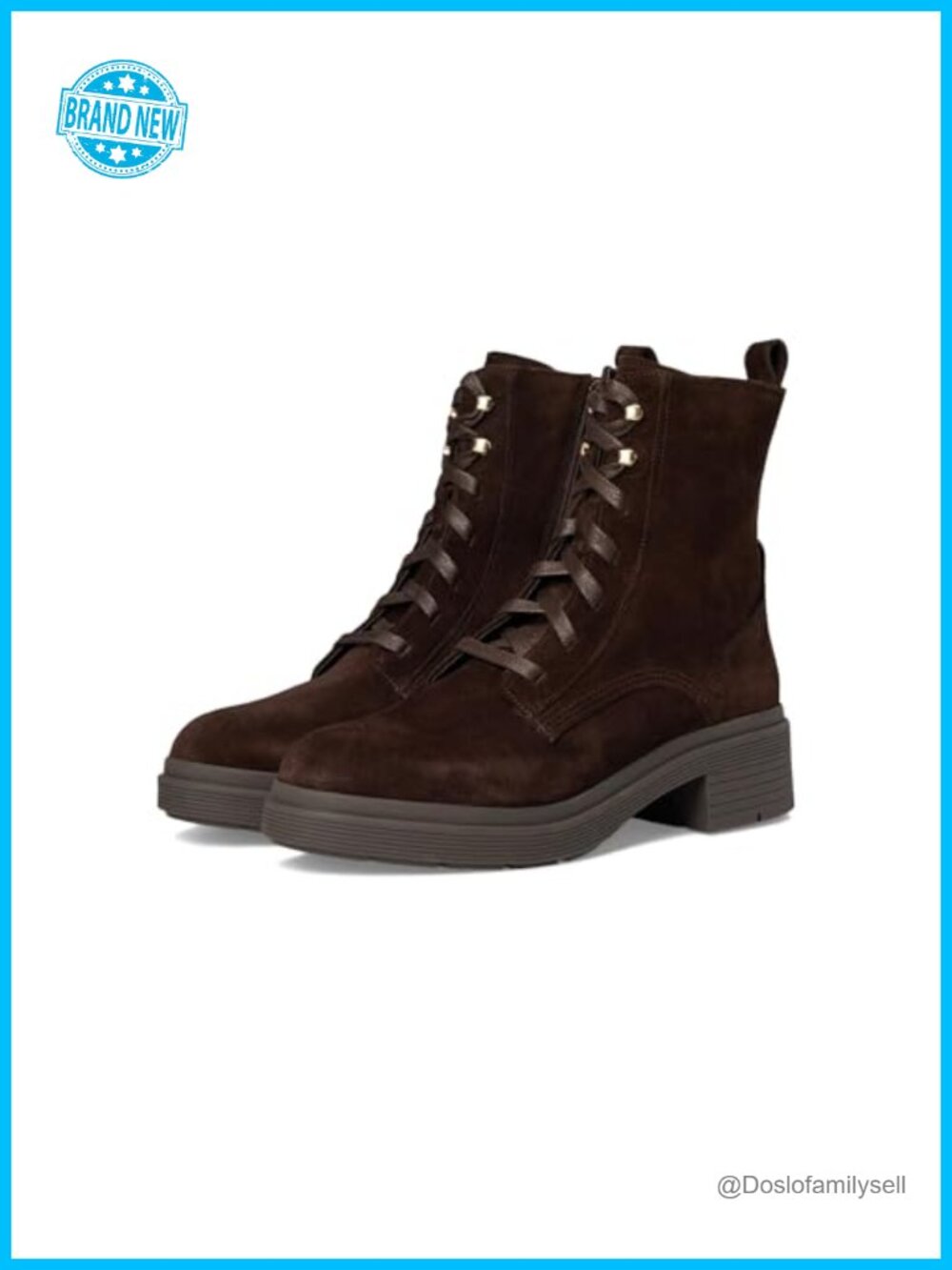 Cole Haan Cherise Lace-Up Suede Mid-Calf Boots EVA Lug Sole